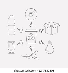 Waste separation icon line element. Vector illustration of waste separation icon line isolated on clean background for your web mobile app logo design.