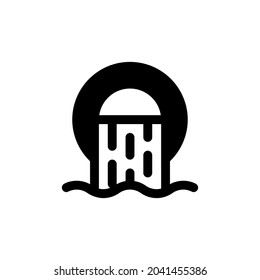 Waste Silhouette Icon On White Background