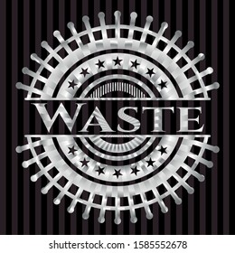 Waste silver emblem. Vector Illustration. Mosaic.