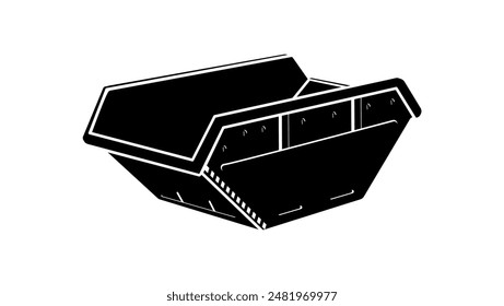 waste skip, black isolated silhouette