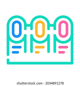 vectores de icono de color de la ordenación de papeleras de desecho. signo de las papeleras de clasificación de residuos. ilustración de símbolo aislado