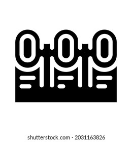 vectores de icono de glifo de ordenación de contenedores de desechos. signo de las papeleras de clasificación de residuos. símbolo de contorno aislado ilustración negra