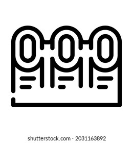 waste sorting bins line icon vector. waste sorting bins sign. isolated contour symbol black illustration
