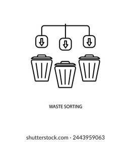 waste sorting concept line icon. Simple element illustration. waste sorting concept outline symbol design.