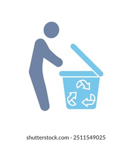 Icono de línea de concepto de clasificación de residuos. Ilustración de elemento simple. diseño de símbolo de esquema de concepto de clasificación de residuos.
