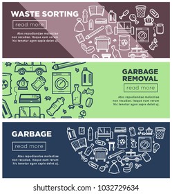 Waste sorting and garbage removal promotional Internet pages