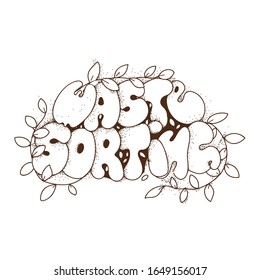 Waste sorting hand drawn lettering vector illustration