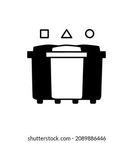 Waste Sorting Icon in black flat glyph, filled style isolated on white background