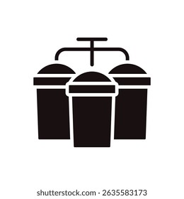 waste sorting icon collection .design style with background