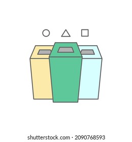 Waste Sorting Icon in color icon, isolated on white background 