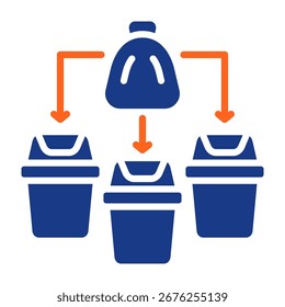 Waste Sorting Icon Fill Vector Illustration