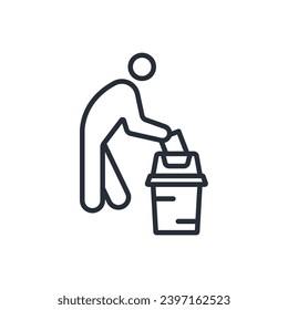 waste sorting icon. vector.Editable stroke.linear style sign for use web design,logo.Symbol illustration.