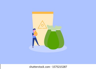 Waste Sorting illustration concept for web landing page template, banner, flyer and presentation