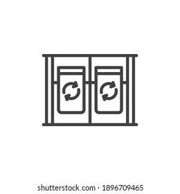 Icono de línea de ordenación de residuos. signo de estilo lineal para concepto móvil y diseño web. Papelera de reciclaje, icono del vector del contorno de la basura. Símbolo, ilustración del logotipo. Gráficos vectoriales