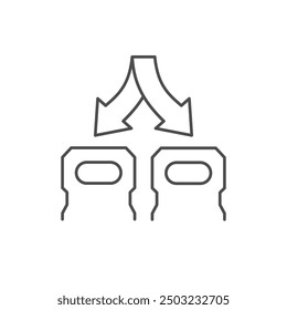 Waste sorting line outline icon