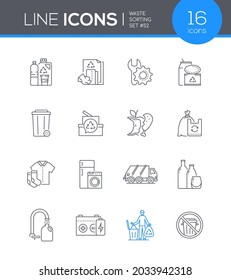 Waste sorting - modern line design style icon set
