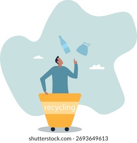 Clasificación de residuos, reciclaje de plásticos. Concepto de responsabilidad. lugar especial.