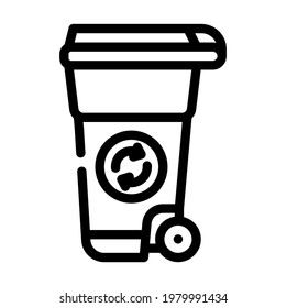 waste tank compost line icon vector. waste tank compost sign. isolated contour symbol black illustration svg