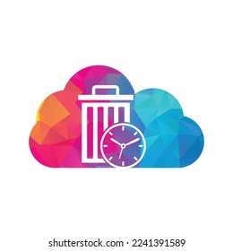 Waste time cloud shape concept vector logo template. Garbage Time Logo Template Design.