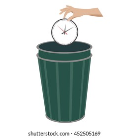 Waste Of Time Concept, Isolated Vector