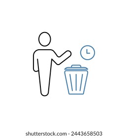waste time concept line icon. Simple element illustration. waste time concept outline symbol design.