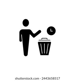 waste time concept line icon. Simple element illustration. waste time concept outline symbol design.