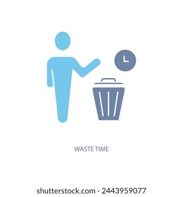 waste time concept line icon. Simple element illustration. waste time concept outline symbol design.