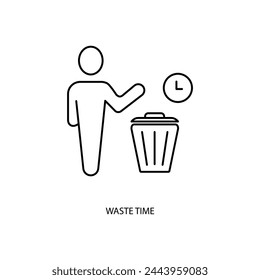icono de línea de concepto de tiempo perdido. Ilustración de elemento simple. diseño de símbolo de esquema de concepto de tiempo de pérdida.