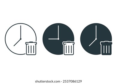 Waste time icon. Illustration vector