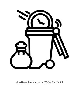 Waste Of Time icon line vector illustration