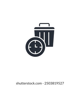 Symbol "Abfallzeit". vector.Editable stroke.linear style Zeichen zur Verwendung Web-Design, logo.Symbol-Illustration.