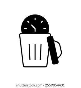 waste time icon with white background vector stock illustration