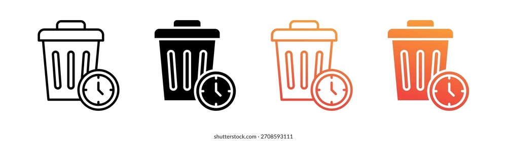 Vector de conjunto de iconos de estilo múltiple de tiempo perdido