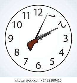 Waste time. The symbolic concept. Vector drawing