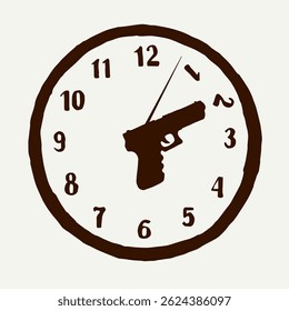 Waste time. The symbolic concept. Vector drawing