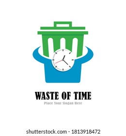 Waste time vector logo template. Suitable for business, web, art and symbol