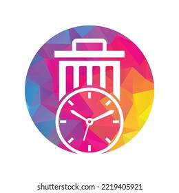 Waste time vector logo template. Garbage Time Logo Template Design.