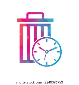 Waste time vector logo template. Garbage Time Logo Template Design.