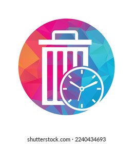 Waste time vector logo template. Garbage Time Logo Template Design.