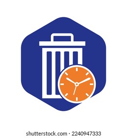 Abfallzeit, Vektorlogo-Vorlage. Design der Garbage Time Logo-Vorlage.
