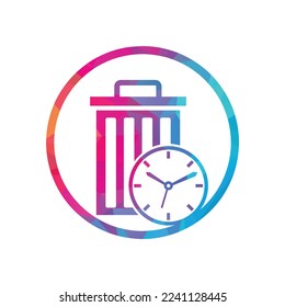 Waste time vector logo template. Garbage Time Logo Template Design.