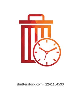 Waste time vector logo template. Garbage Time Logo Template Design.