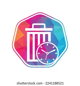 Waste time vector logo template. Garbage Time Logo Template Design.