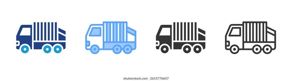 Waste Transport icon set multiple style collection