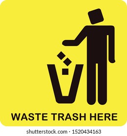 WASTE TRASH HERE OF VECTOR