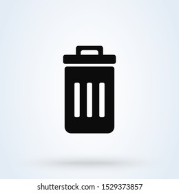 waste and trash symbol. Simple vector modern icon design illustration