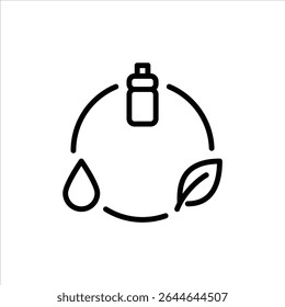 Ícone de contorno de tipo de resíduo. ilustração de linha preta de lixo orgânico e inorgânico.