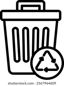 Waste Vector Lineal Icon On White Background.