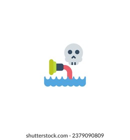 waste water contaminant toxic Flat Icon, Logo, and illustration Vector