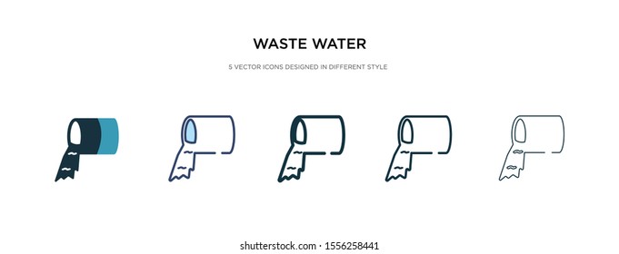 waste water icon in different style vector illustration. two colored and black waste water vector icons designed in filled, outline, line and stroke style can be used for web, mobile, ui